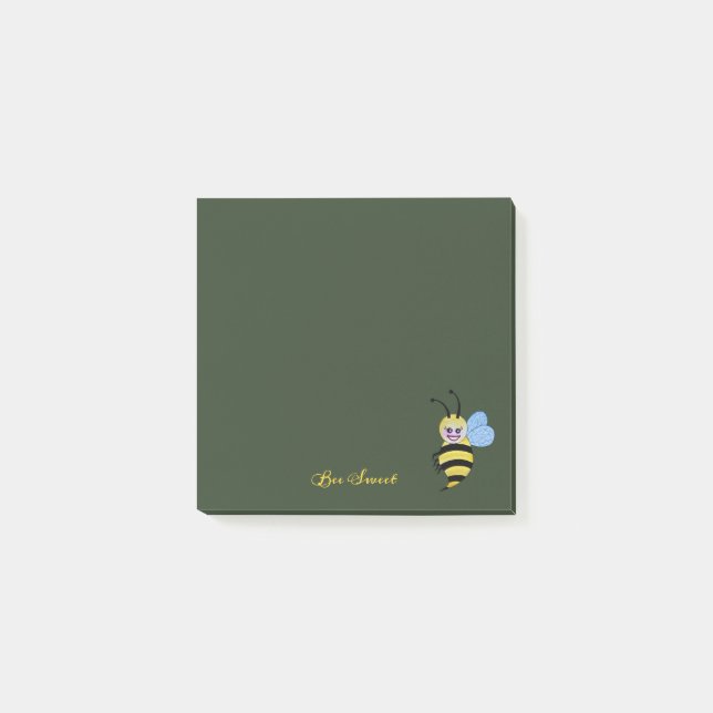 Niedliche Aquarellbiene mit fröhlichem Lächeln Post-it Klebezettel (Vorderseite)