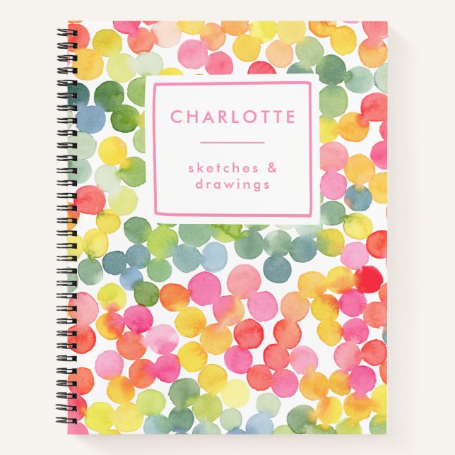 Niedliche Aquarellbläschen - Farbenskizze Notizbuch (Vorderseite)