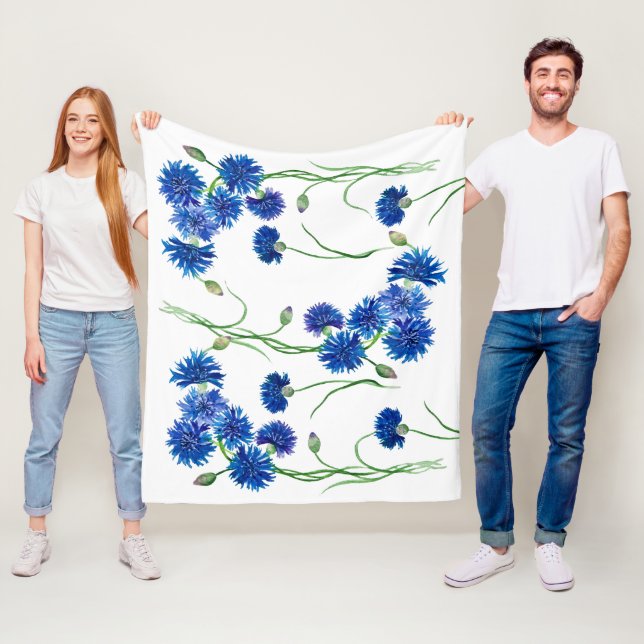 Niedliche Aquarellblumen Fleecedecke (Beispiel)