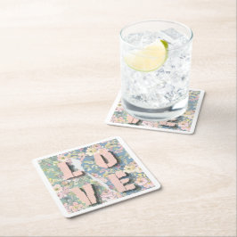 Niedliche Aquarellblumen-LIEBE Untersetzer