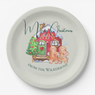 Niedliche Aquarellbrötchen Menschen auf Sendung Pappteller