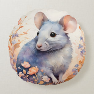 Niedliche Aquarelldarstellung Rundes Kissen