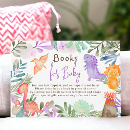 Niedliche Aquarelldinosaurier-Bücher für Babydusch Begleitkarte