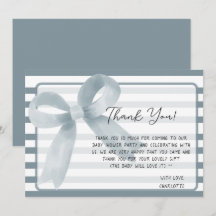 Niedliche Aquarelldusche Blue Bow Baby Dusche