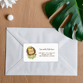 Niedliche Aquarellfarbe Leon Safari Tierschauer Adressaufkleber