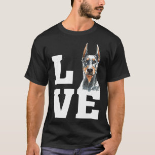 Niedliche Aquarellfarbe Liebe Doberman Pinscher Il T-Shirt