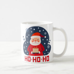 Niedliche Aquarellfarbe lustig santa Ho Ho Ho Rot Kaffeetasse