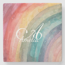 Niedliche Aquarellfarbe Personalisiert Regenbogen