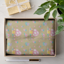 niedliche Aquarellfarbe Pilzsaal Blume goldbraun Seidenpapier