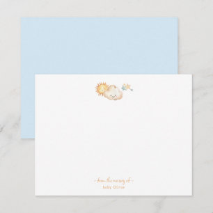 Niedliche Aquarellfarbe Sonnensterne und Wolke Dan Dankeskarte