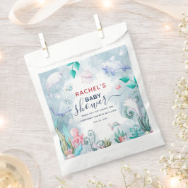 Niedliche Aquarellfarbe unter der Meerwasserdusche Geschenktütchen