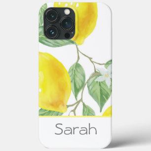 Niedliche Aquarellfarben Blätter Lemon Mit Monogr Case-Mate iPhone Hülle