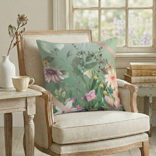 Niedliche Aquarellfarben-Blume mit weichem Hinterg Kissen