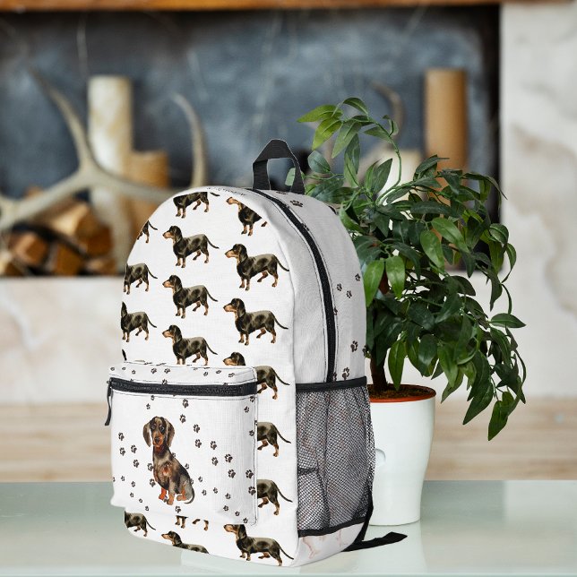 Niedliche Aquarellfarben-Dackel Dog-Muster Monogra Bedruckter Rucksack (Von Creator hochgeladen)