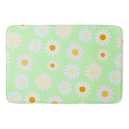 Niedliche Aquarellfarben Daisy Pattern Grün Badematte