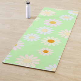 Niedliche Aquarellfarben Daisy Pattern Grün Yogamatte