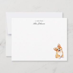 Niedliche Aquarellfarben Korgi Dog Flat Danke Kart