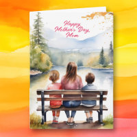 Niedliche Aquarellfarben Mama & Kinder | Muttertag