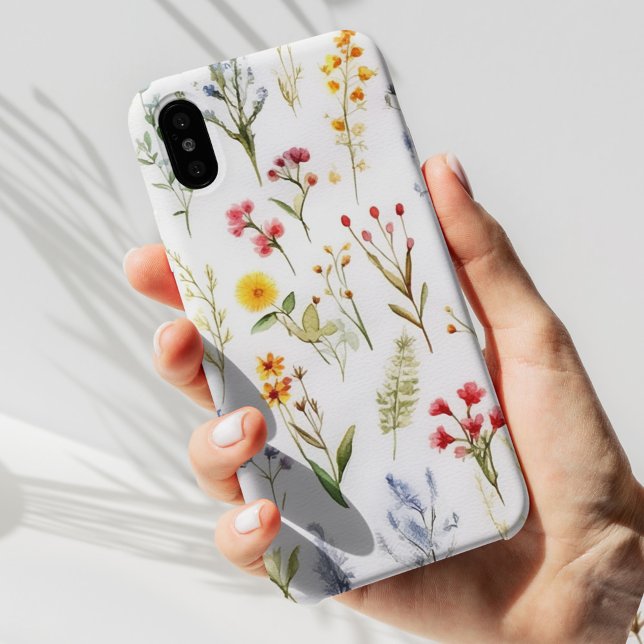 Niedliche Aquarellfarben Wildblume Moderne botanis Case-Mate iPhone Hülle (Cute Watercolor Wildflower Modern Floral Botanical Case-Mate iPhone Case)