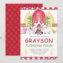 Niedliche Aquarellfarm Geburtstag