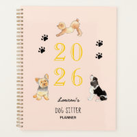 Niedliche Aquarellhunde, Hundesitter-Planer 2025