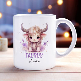 Niedliche Aquarellillustration des Taurus Zodiac-N Kaffeetasse
