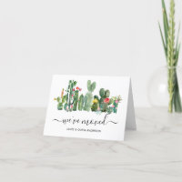 Niedliche Aquarellkaktus Wir haben neue Zuhause be