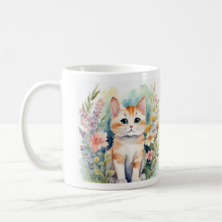 Niedliche Aquarellkatze-Tasse Kaffeetasse