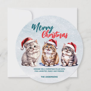 Niedliche Aquarellkatze Weihnachten Weihnachten