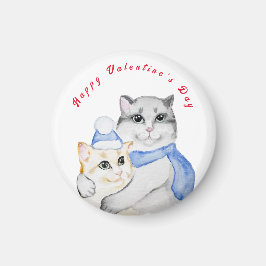 Niedliche Aquarellkatzen am Valentinstag Magnet