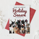 Niedliche Aquarellkatzen Frische Weihnachten<br><div class="desc">Versenden Sie Ihre Urlaubssegmente mit dieser Katzen-thematischen Ferienwohnung-Karte. Es verfügt über eine bezaubernde Gruppe von Katzen mit festlichen Hüten. Personalisieren Sie diese durch Hinzufügen von Namen,  Jahr,  Nachricht und Foto. Diese Ferienkarte ist perfekt für Katzenliebhaber.</div>