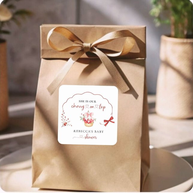 Niedliche Aquarellkirsche Kinderdusche Sticker (Von Creator hochgeladen)