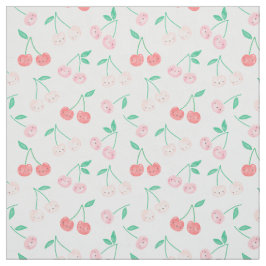 Niedliche Aquarellkirschen auf cremefarbenem Hinte Stoff
