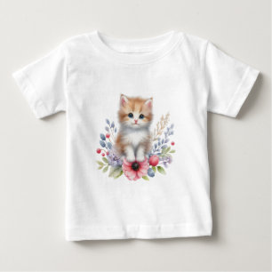 Niedliche Aquarellkitty T-kurz Baby T-shirt