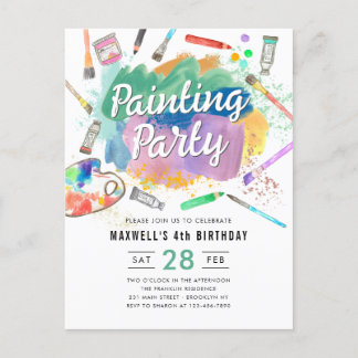 Niedliche Aquarellkunst Malerei Party Geburtstag Postkarte