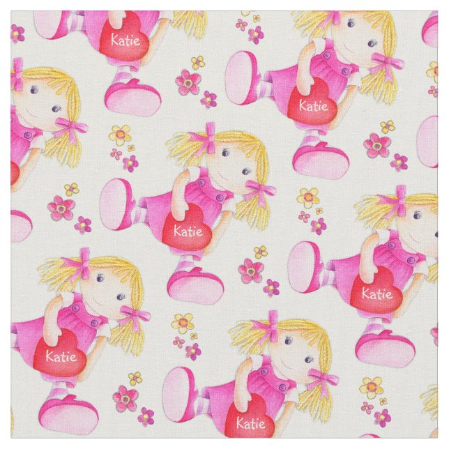 Niedliche Aquarellkunstpuppe Stoff (Nahaufnahme)