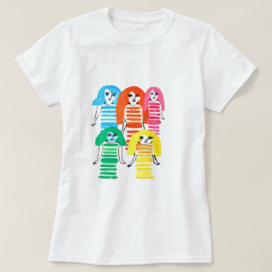 Niedliche Aquarellmädchen Moderne Kunst T-Shirt