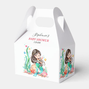 Niedliche Aquarellmaid unter der Meerwasserdusche Geschenkschachtel