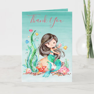 Niedliche Aquarellmaid unter der Meerwasserdusche Karte