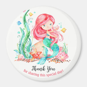 Niedliche Aquarellmaid unter der Meerwasserdusche Magnet