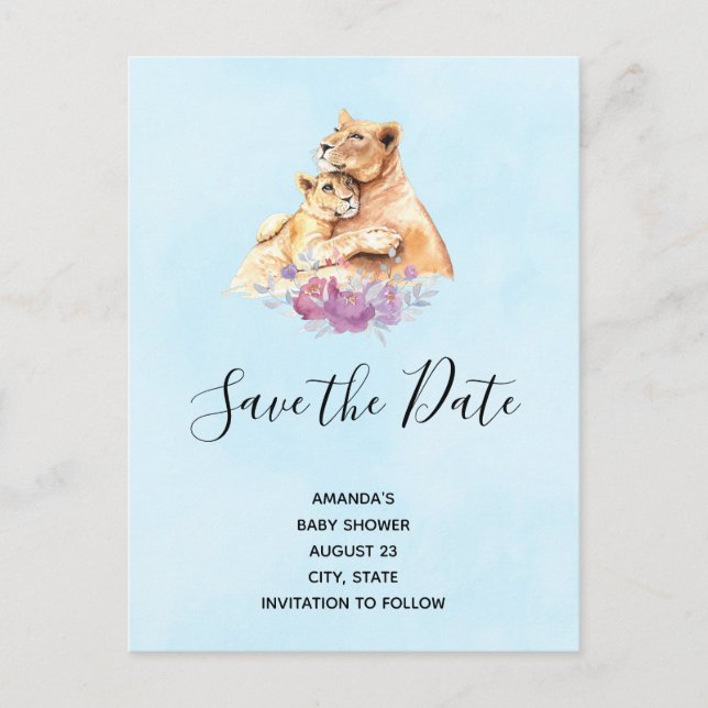 Niedliche Aquarellmütter Save the Date Einladungspostkarte (Vorderseite)