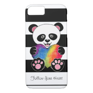 Niedliche Aquarellpanda mit Regenbogenherz Case-Mate iPhone Hülle