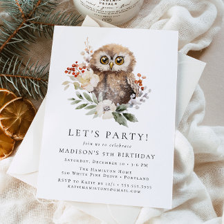 Niedliche Aquarellparty Winter Geburtstagsparty Einladung