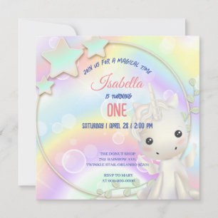 Niedliche Aquarellpastellfarben Unicorns Rainbow G