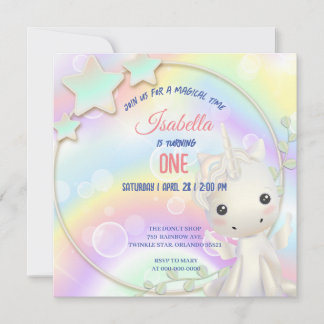 Niedliche Aquarellpastellfarben Unicorns Rainbow G