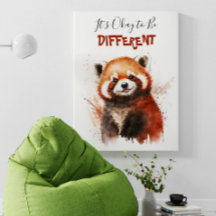 Niedliche Aquarellroter Panda Kinderzimmer Motivat
