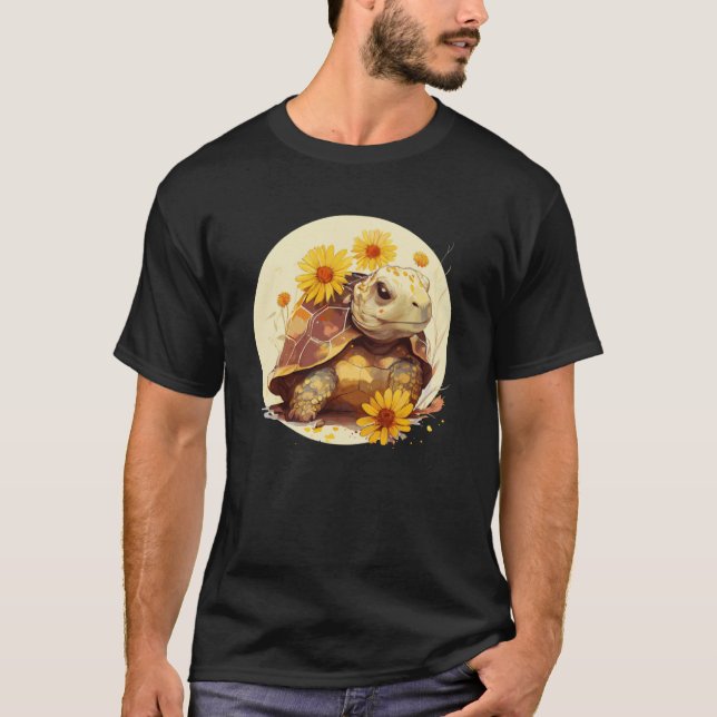 Niedliche Aquarellschildkröte Sulcata Tortoise Son T-Shirt (Vorderseite)