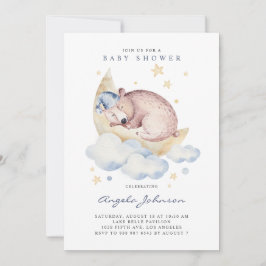 Niedliche Aquarellschläfer Baby Babywanne Dusche Einladung