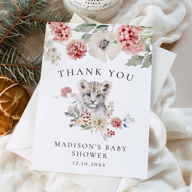 Niedliche Aquarellschneedecke Winterkindusche Dankeskarte (Von Creator hochgeladen)