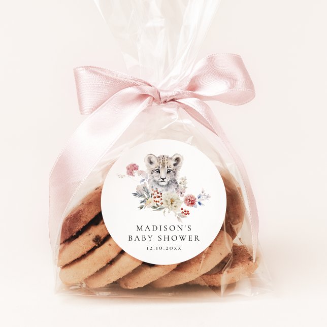 Niedliche Aquarellschneedecke Winterkindusche Runder Aufkleber (Von Creator hochgeladen)